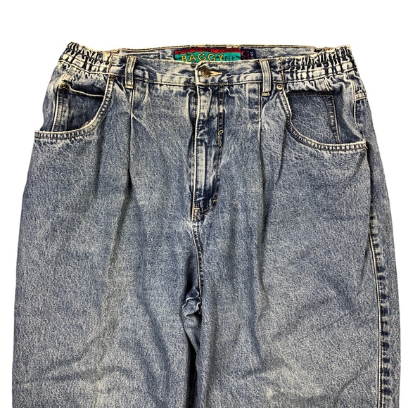 Gloria Vanderbilt Vintage 90s Baggy Mom Denim Blue Jeans Womens Medium 16W - Picture 4 of 6